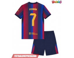 Lacne Dětský Futbalové dres Barcelona Fermin Lopez #7 2026-27 Krátky Rukáv - Domáci (+ trenírky)